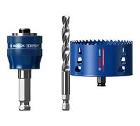 Bosch Professional 1x Adaptateur système de scie trépan Expert Power Change Plus (Ø 7,15 mm) + 1x Scie trépan Expert Tough Material (Bois avec métal, Ø 127 mm, Accessoire Perceuse à Percussion)