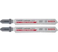 Bosch Professional 2x Lames de scie sauteuse Expert ‘Laminate Clean’ T 128 BHM (pour Vinyle stratifié solide, PVC, HPL, Longueur 92 mm, Accessoire Scie sauteuse)