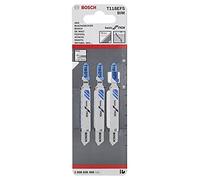 Bosch Professional 3 Stichägeblätter T 118 EFS Basic for Inox (pour Tôles en acier inoxydable, Professional Accessoire Scie sauteuse)