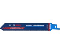 Bosch Professional 3x Lames de scie sabre Expert `Thin Tough Metal` S 922 EHM (pour Tôles en acier inoxydable, Longueur 150 mm, Accessoires Scie sabre)