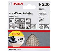 Bosch Professional 5x Triangles de Ponçage M480 Best for Wood and Paint (Bois et peinture, grosseur de grain G220, Accessoires pour ponceuse Delta)
