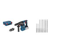 Bosch Professional 611910001 18V System Perforateur sans-fil GBH 18V-26 F (sans Batterie/Chargeur, avec Poignée Supl, Butée de Profondeur) + Assortiment de 8 Coffret de forets SDS plus (pour le béton)