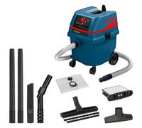 Bosch Professional aspirateur eau et poussière GAS 25 L SFC (avec suceur p. gravats, suceur droit, tuyau 3 m, set suceurs pour sols, sac papier, 1 filtre polyester, poignée régulation d'air, 2 tubes)