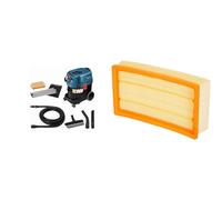 Bosch Professional Aspirateur Gas 35 L AFC (1 380 W Max, ontenance Brute de la cuve 35 l) + Bosch Accessories 2607432034 Filtre plissé Plat en Polyester PES pour Gas 35-55