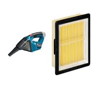 Bosch Professional Aspirateur sans Fil Gas 12 V (12V, Contenance de la cuve : 0,35 L, Boîte Carton, sans Batterie) + Bosch Accessories 2607432046 Filtre à Plis pour Gas 10,8 V-LI