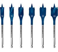 BOSCH Coffret de 6 meches plates EXPERT Self Cut Speed, 14/16/18/20/22/24 mm 2608900332