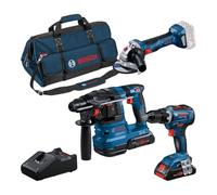 Bosch - Pack 3 Outils 18v 0615a50035 Bosch ( Gsr 18v-55 + Gws 18v-7 + Gbh 18v-22 )
