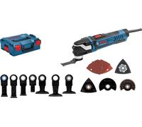 Bosch Professional découpeur-ponceur GOP 40-30 (puissance 400 W, Starlock Plus, 7 lames plongeantes, 5 feuilles abrasives, 3 lames segments, 1 plateau ponçage, L-BOXX)