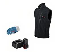 Bosch Professional gilet chauffant GHV 12+18V XA (avec adaptateur de charge USB GAA 12V-21 + batterie GBA 12V 2.0Ah + chargeur GAL 12V-20) - taille XL