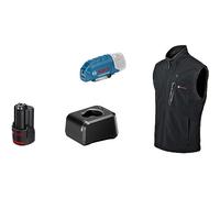 Bosch Professional gilet chauffant GHV 12+18V XA (avec adaptateur de charge USB GAA 12V-21 + batterie GBA 12V 2.0Ah + chargeur GAL 12V-20) - taille S