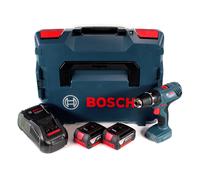 Bosch Professional GSB 18V-21 Perceuse-visseuse à percussion sans fil 18V 55Nm + 2 x Batteries 3,0Ah + Chargeur + Coffret de transport L-Boxx