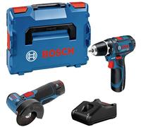 Bosch Professional GSR 12V-15 + GWS 12V-76 +2X2.0AH + GAL 1 0615990N2U Jeu doutils pour appareils sans fil, pour électricien, pour les bricoleurs, pour