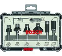 Bosch Professional Jeu de 6 fraises pour bordures et chants (pour bois, pour défonceuses à queue 1/4 pouce)