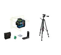 Bosch Professional laser lignes GLL 80-33 G (support de fixation LB 10, laser vert, portée jusqu’à 30 m, 4 piles 1,5 V LR6) + Trépied BT 150 (hauteur : 55-157 cm, filetage:1/4")