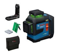 Bosch Professional laser lignes GLL 80-33 G (support de fixation LB 10, laser vert, portée jusqu’à 30 m, alimentation dual power, 4 piles 1,5 V LR6, housse de protection)