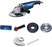 Bosch Professional meuleuse angulaire GWS 24-180 JZ (puissance 2 400 W, avec flasque de serrage, écrou de serrage, capot de protection, clé à ergots, poignée auxiliaire)