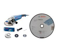 Bosch Professional meuleuse angulaire GWS 2400 J (Ø 230 mm, pour tronçonner et meuler, démarrage progressif) + Disque à Tronçonner à Moyeu Plat Standard for Metal (pour métal, Ø 230 x 3 mm)