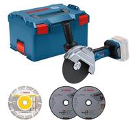 Bosch Professional meuleuse angulaire sans-fil BITURBO GWS 18V-180 P (Ø de disque 180 mm, profondeur de coupe 230 mm, PROtection switch, avec 2 disques à tronçonner, 1 disque diamanté, dans L-BOXX)