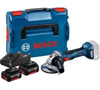 Bosch Professional Meuleuse angulaire sans fil GWS 18V-7, 2 x batteries GBA 18V 4.0Ah, Chargeur rapidein L-BOXX - 06019H9005