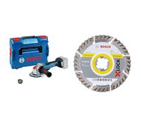 Bosch Professional Meuleuse Angulaire Sans Fil GWX 18 V-10 PSC (L-Boxx) + Disque à Tronçonner Diamanté Standard for Universal (universel, X-LOCK, Ø 125 mm, Alésage: 22,23 mm, Largeur de Coupe de 2 mm)