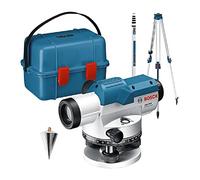 Bosch Professional Niveau optique GOL 20 D (grossissement 20x, unité de mesure : 360 degrés, portée : jusqu’à 60 m, pige GR 500, trépied BT 160, dans un coffret de transport)