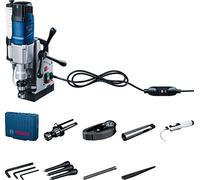 Bosch Professional perceuse GBM 50-2 (mandrin porte-fraise, clé 6 pans mâle, chasse-cône, réducteur, pion positionnement, sangle sécurité, réservoir liquide refroidissement, équerre fixation, coffret)