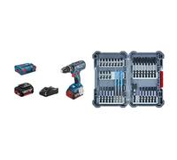 Bosch Professional perceuse-visseuse à percussion sans-fil GSB 18V-28 (avec 2 batteries, chargeur, L-BOXX) + Kit d'embouts de tournevis 35 pièces