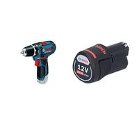 Bosch Professional Perceuse-Visseuse sans Fil GSR 12V-15 (12 V, Ø de vissage Maxi. : 7mm, Couple Max. : 30 Nm) & Batterie Lithium-ION GBA 12 Volt. 2,0 Ah, Noir