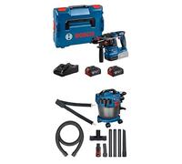 Bosch Professional perforateur sans-fil GBH 18V-22 X (avec 2 batteries GBA 4.0Ah, chargeur GAL 18V-40, L-BOXX 136) + Bosch aspirateur industriel GAS 18V-10 L (avec flexible de 1,6 m)