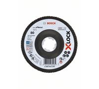 Bosch Professional Plateaux à lamelles X-LOCK version coudée, spatule fibre, Ø 115 mm, G 80, X571, Best for Metal - 2608619199
