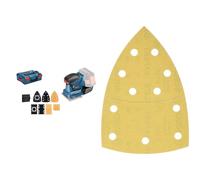 Bosch Professional Ponceuse Vibrante sans-fil GSS 18V-10 (sans Batterie/Chargeur, dans L-BOXX) + 10x Feuilles abrasives Expert C470 (Bois dur, Peinture sur bois, 102x62, 93 mm, Grain 180, Accessoires)
