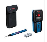 Bosch Professional Localisateur GMS 120-27 (max profondeur de détection métal non magnétique/métal magnétique/fils sous tension/bois:120/100/50/30mm, marqueur, étui de protection)