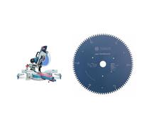 Bosch Professional Scie à Onglets Radiale GCM 12 SDE (1800W, Diamètre de la lame 305 mm, Ø alésage 30 mm) Bleu + 2608642529 2608642529-Disco de Sierra Circular CSB Expert multimat.: 305x30x96D neg