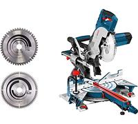 Bosch Professional scie à onglets radiale GCM 8 SJL (Ø de lame : 216 mm, avec 1 lame Standard, 1 lame Optiline Wood, dans boîte carton) - Set Amazon Exclusive