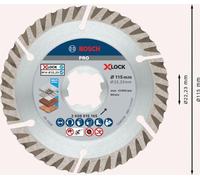Bosch Professional Standard - Lame de coupe de Diamant (universelle, X-LOCK, Ø125 mm, Diamètre du trou : 22,23 mm, Largeur de coupe de 2 mm)