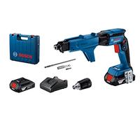 Bosch Professional Système 18V : GTB 185-LI Tournevis sans fil pour montage sur cloisons sèches (2 batteries GBA 18V 2.0Ah, chargeur GAL 18V-20, 1 clip ceinture, 2 inserts de tournevis