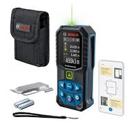 Bosch Professional Télémètre laser GLM 50-27 CG + clip de ceinture (laser vert, portée : jusqu’à 50 m, robuste, IP65, transfert de données Bluetooth, 2 piles AA, dragonne, housse) - Amazon Exclusive