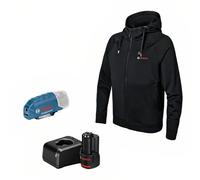 Bosch Professional veste sweat chauffante GHH 12+18V XA (avec adaptateur de charge USB GAA 12V-21 + batterie GBA 12V 2.0Ah + chargeur GAL 12V-20) - taille S
