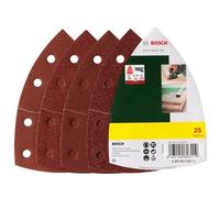 Bosch Promoline 25 pces Feuille abrasive delta 105 mm Grain 40, 80, 120 et 180