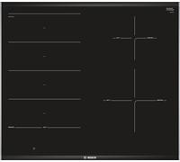 Bosch PXE675DC1E Table de cuisson à induction encastrable, 4 brûleurs, noir, inox