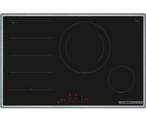 Bosch PXE845HC1E Série 6 Plaque de cuisson à induction, autosuffisante, 80 cm de large, utilisation intuitive, zone de cuisson à induction de 28 cm, capteur de cuisson PerfectFry Plus, zones de
