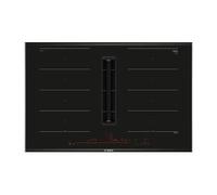 BOSCH PXX875D57E Table de cuisson avec hotte aspirante intégrée Encastrable | Classe énergétique B | Plaque à induction avec hotte intégrée, 4 zones de cuisson, puissance maximale 500 m³/h, niveau son