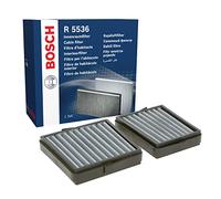 Bosch R5536 Filtre d'Habitacle à Charbon Actif de Remplacement - Contre les Mauvaises Odeurs, le Pollen et la Poussière pour un air plus pur à l’Intérieur du Véhicule - Jeu de 2 Filtres