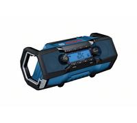 Bosch Professional 18V System radio de chantier sans-fil GPB 18V-2 C (réception via Bluetooth, FM et AUX, avec 1 bloc secteur, 1 câble AUX, 1 pile bouton au lithium de 3 V)