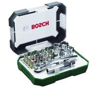 BOSCH RAINBOW BITS SET + PORTE-BOUTONS, DOUILLES, ADAPTATEUR ET CLIQUET 26 PIÈCE