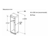 Réfrigérateur combiné Bosch KIN865SE0 - Série 2 - Encastrable - 177,2 x 54,1 x 54,8 cm - 2 portes