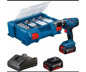 BOSCH ROBERT PRO Perceuse-visseuse BOSCH GSR18V-21 18V + 2 batteries 4 Ah + chargeur + coffret L-Case - 06019H100C, (Akku-Bohrschrauber)