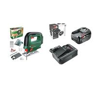 Bosch Scie sauteuse sans fil - UniversalSaw 18V-100 (système 18V) - Exclusivité Amazon + Bosch batterie et chargeur rapide Starter Set 18V (1 batterie Lithium-Ion 4,0 Ah ; 1 chargeur rapide)
