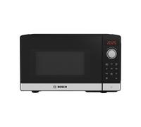Bosch Serie 2 FFL023MS2 Micro-ondes 20L 800W Noir/Inox Comptoir - Commandes Boutons/Rotatif, Écran LED, Plateau 27cm, Sécurité enfant, 442x345x260mm