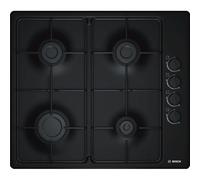 Table cuisson gaz BOSCH PBP6B6B80 - 4 foyers - L 43 x P 51 cm - Revêtement acier émaillé - Noir